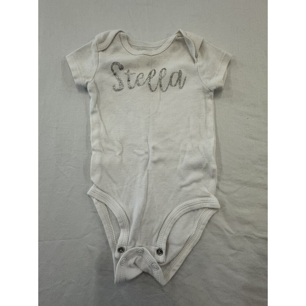 Monogrammed “Stella” Carters Baby Short Sleeve shirt 3-6 Months